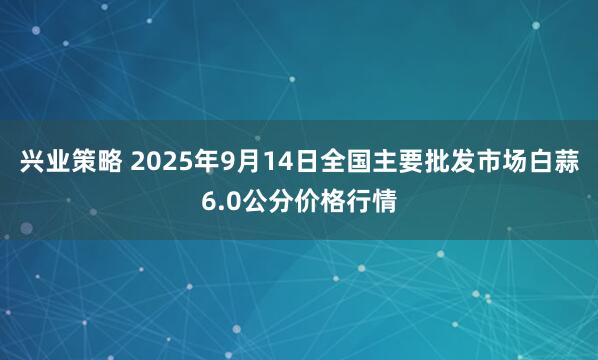 兴业策略 2025年9月14日全国主要批发市场白蒜6.0公分价格行情