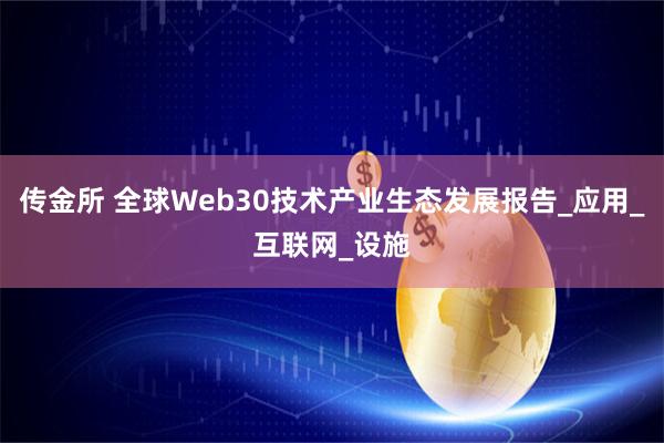 传金所 全球Web30技术产业生态发展报告_应用_互联网_设施